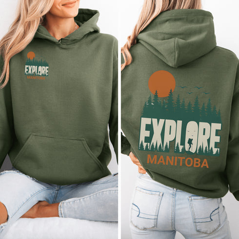 Adventure awaits with our Explore Manitoba Hoodie, designed for those who crave the beauty of the outdoors.